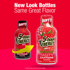 Packaging of 5-hour ENERGY Berry Shot emphasizes convenient on-the-go use