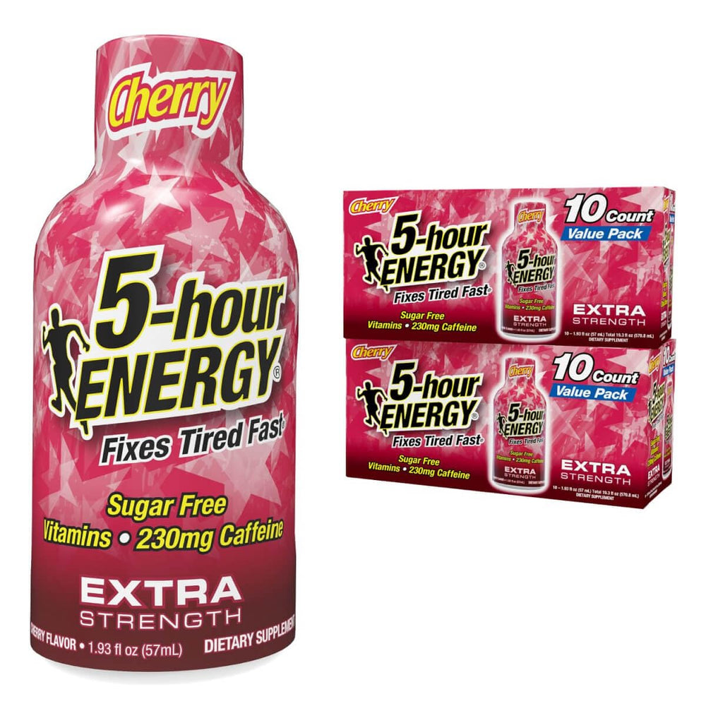 5-hour ENERGY Extra Strength Cherry Shot front view boosts on-the-go focus