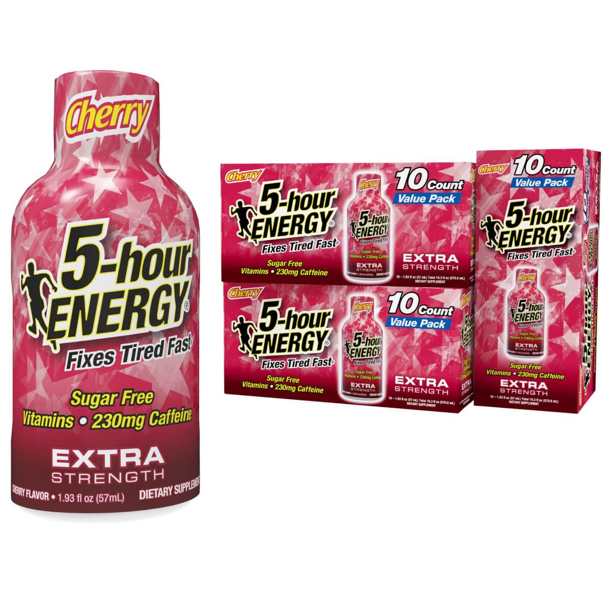 5-hour ENERGY Extra Strength Cherry shot bottle, convenient energy on the go