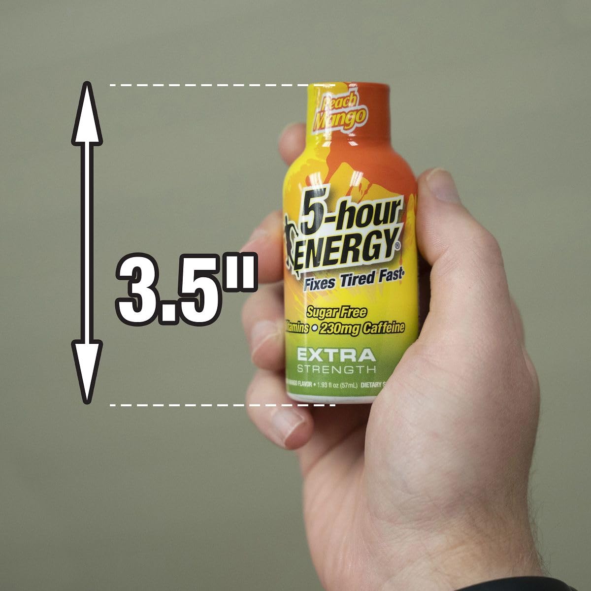 5-hour ENERGY Peach Mango in-use demonstrates convenient energy on the move