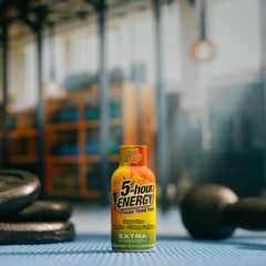 5-hour ENERGY Peach Mango portable bottle ready for workouts