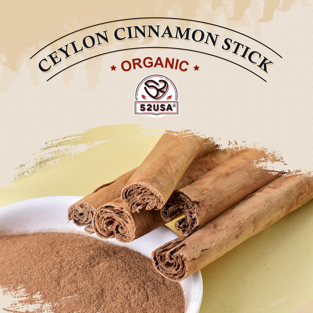 52USA Ceylon cinnamon sticks in a glass jar preserving fresh aroma