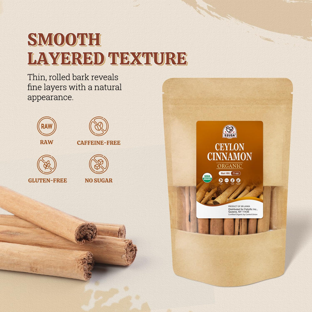 52USA Ceylon cinnamon sticks steeped in hot beverages for cozy flavor
