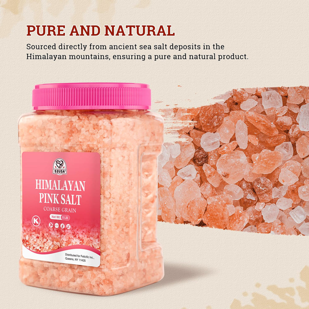 52USA Himalayan pink salt mineral-rich content enhances everyday cooking.