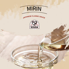 52USA Mirin sauce-use shot highlights versatile seasoning for sauces and marinades.