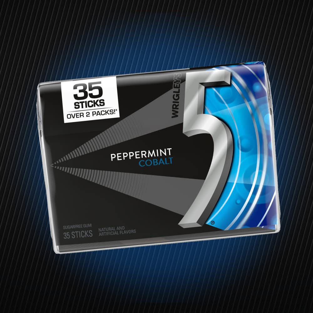 5 GUM Peppermint Cobalt six-pack box arranged for easy restock