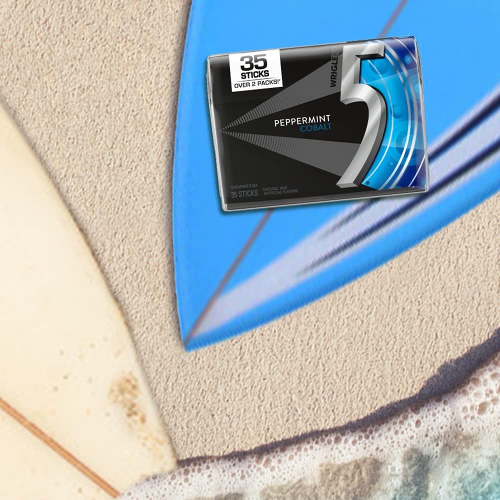 5 GUM Peppermint Cobalt gum travel scene for instant mint lift