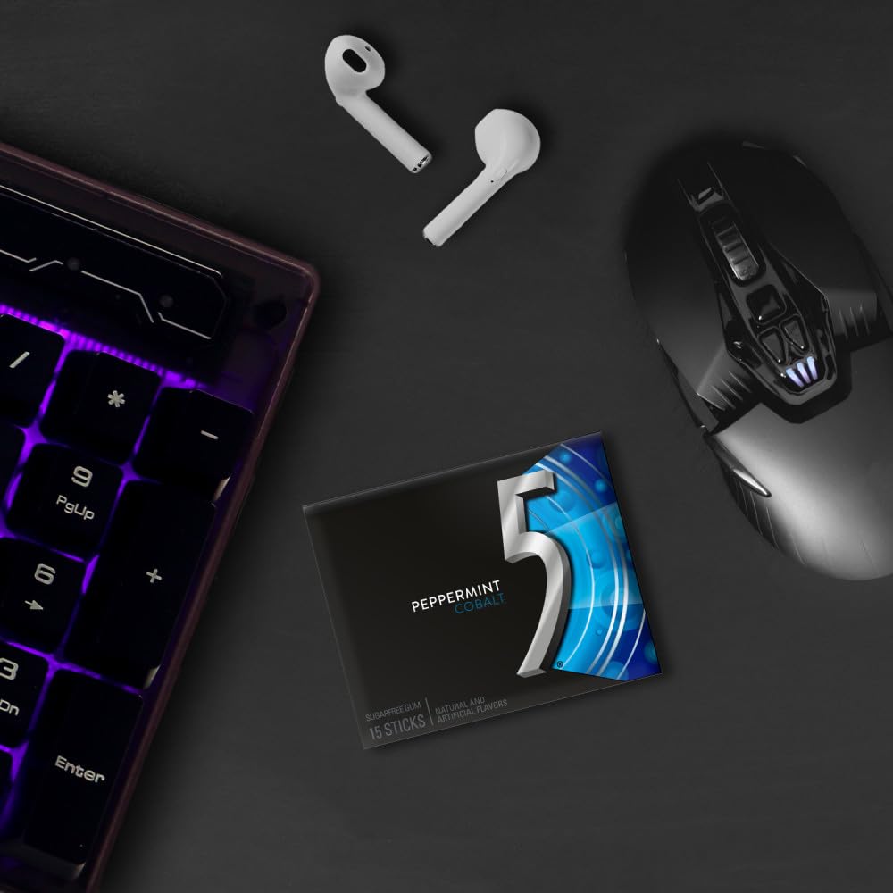 5 GUM Peppermint Cobalt on-the-go pocket pack for quick breath refresh