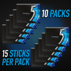 5 GUM Peppermint Cobalt sugar-free gum offers a crisp mint flavor
