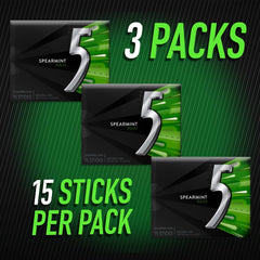5 Gum Spearmint Rain open pack view demonstrates convenient daily refreshment option.