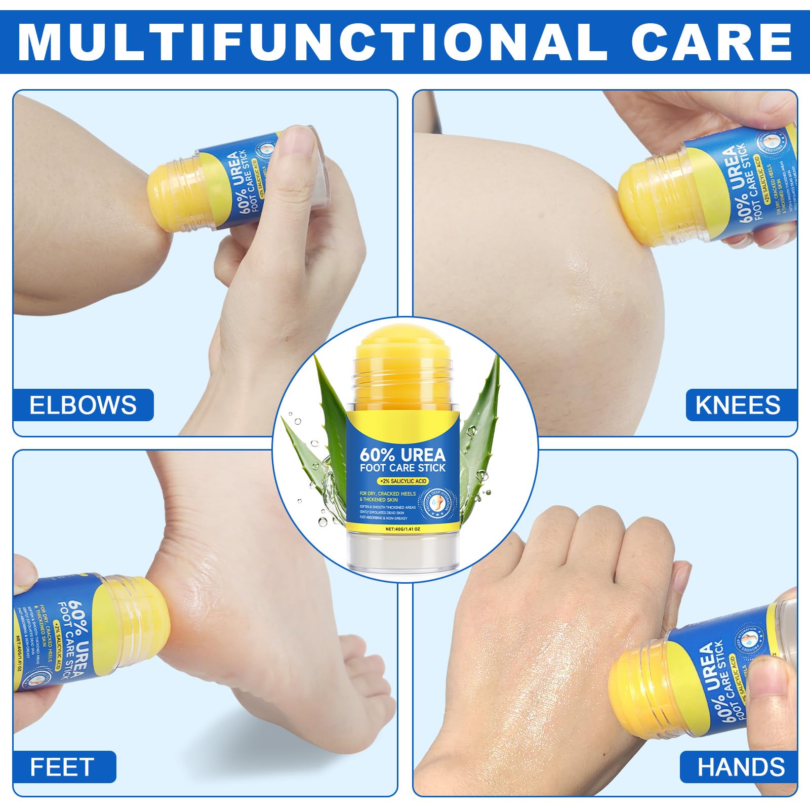 60% Urea Cream Stick callus softening on hard skin.