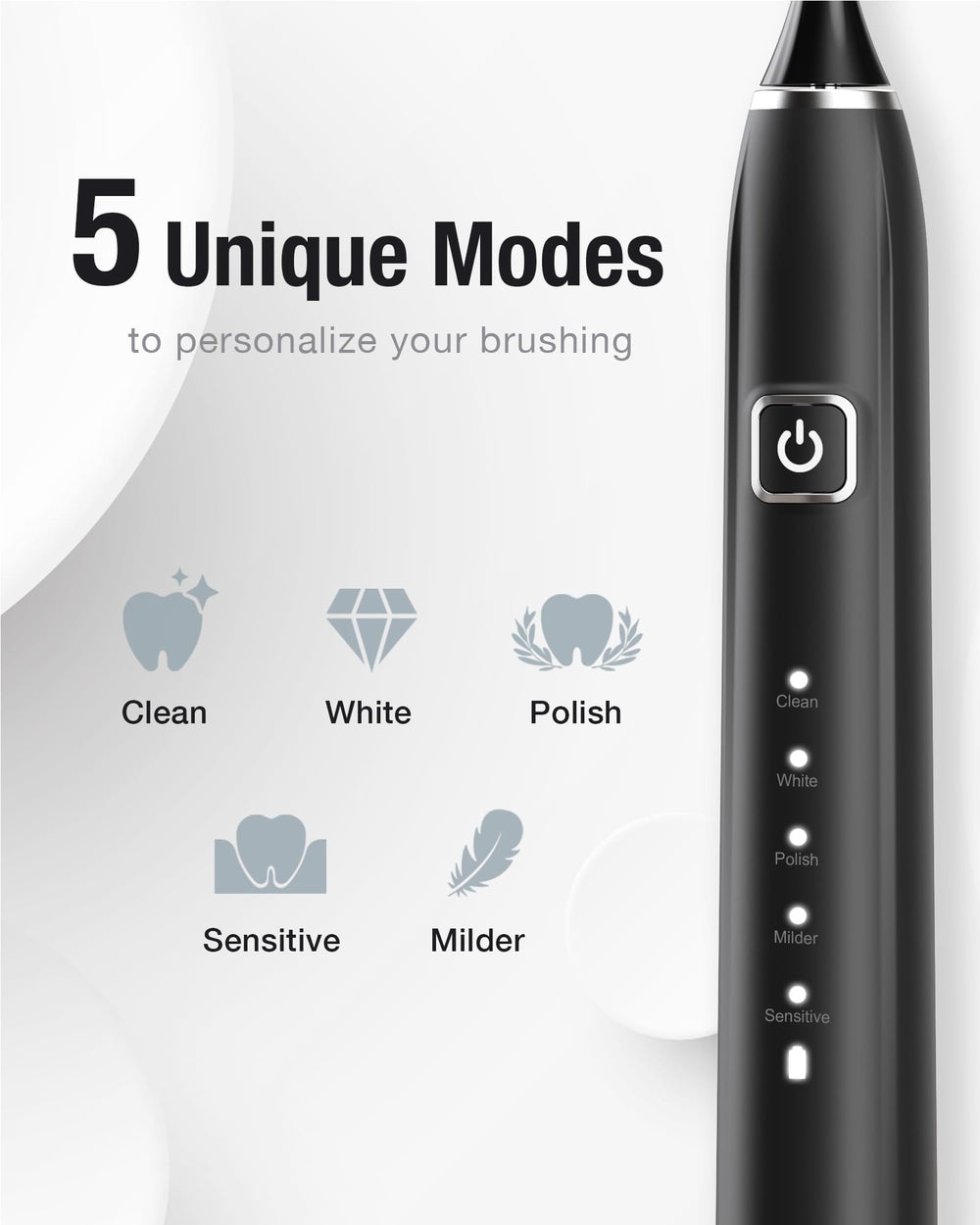 7AM2M Sonic Toothbrush six brush heads included for long-term replacement