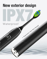 7AM2M Sonic Toothbrush W-shape brush heads reach difficult areas