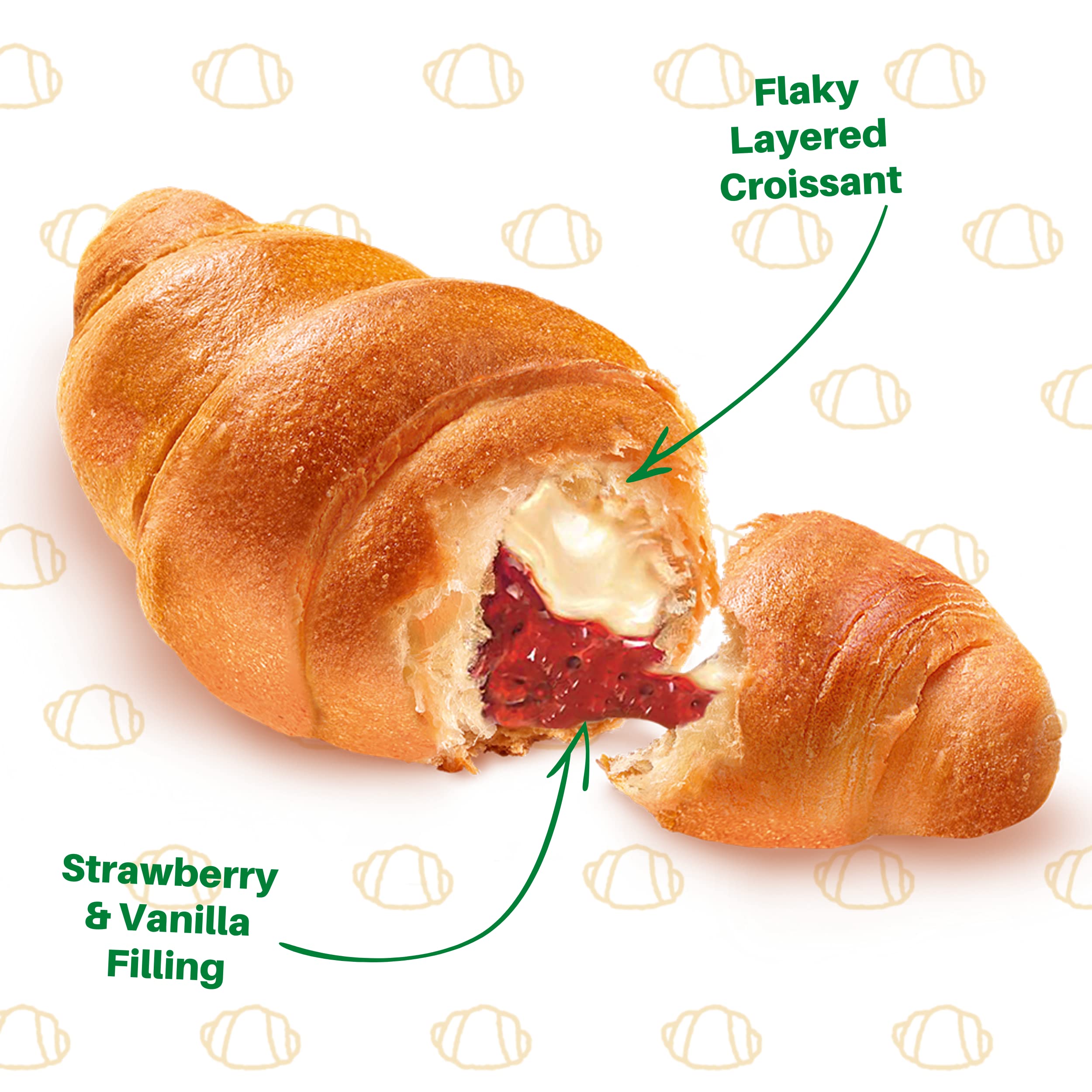 7 Days croissant beside coffee highlights a quick breakfast option.