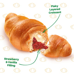 7 Days croissant beside coffee highlights a quick breakfast option.
