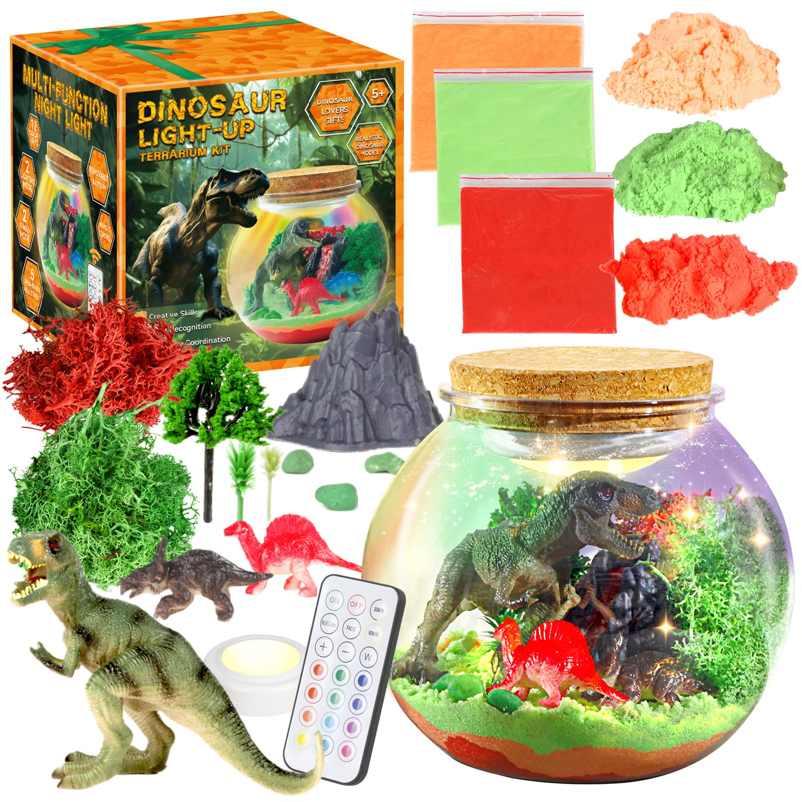 7july Dinosaur Terrarium Kit with dinosaur toys for imaginative play