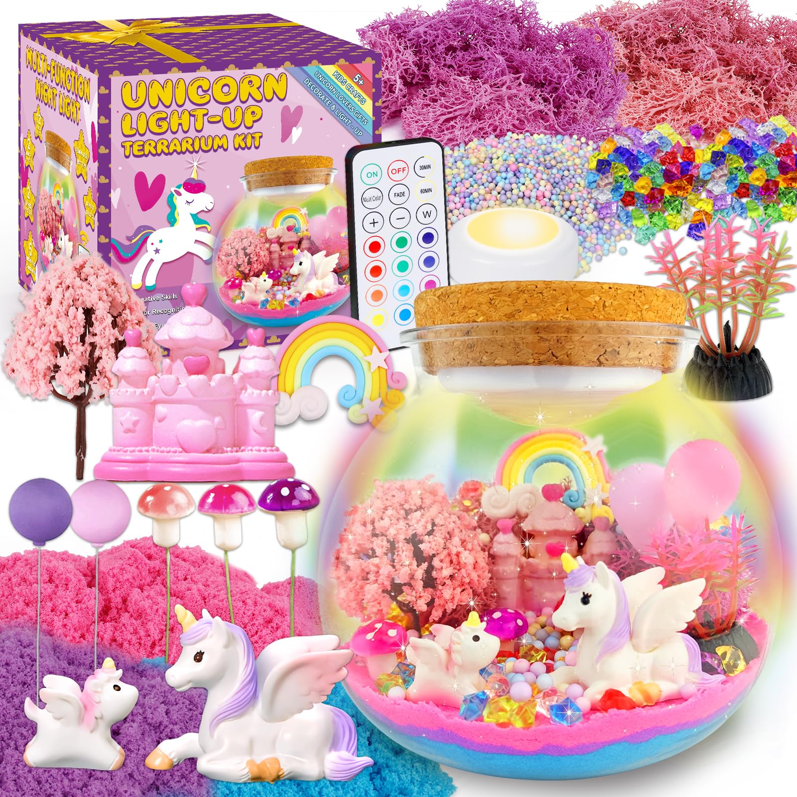 7july Unicorn Terrarium Kit contents for creative DIY magic