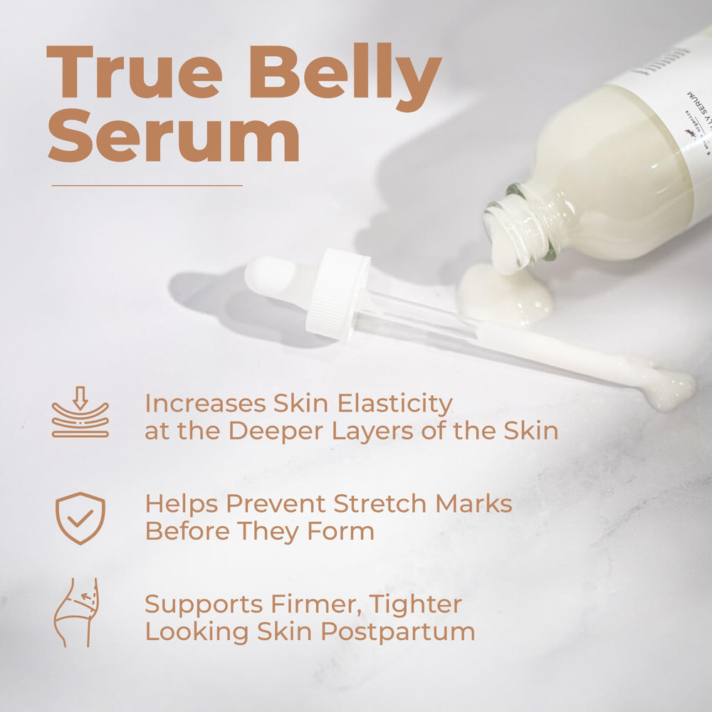 8 Sheep Organics True Belly Serum pour dispenser enables mess-free application during pregnancy.