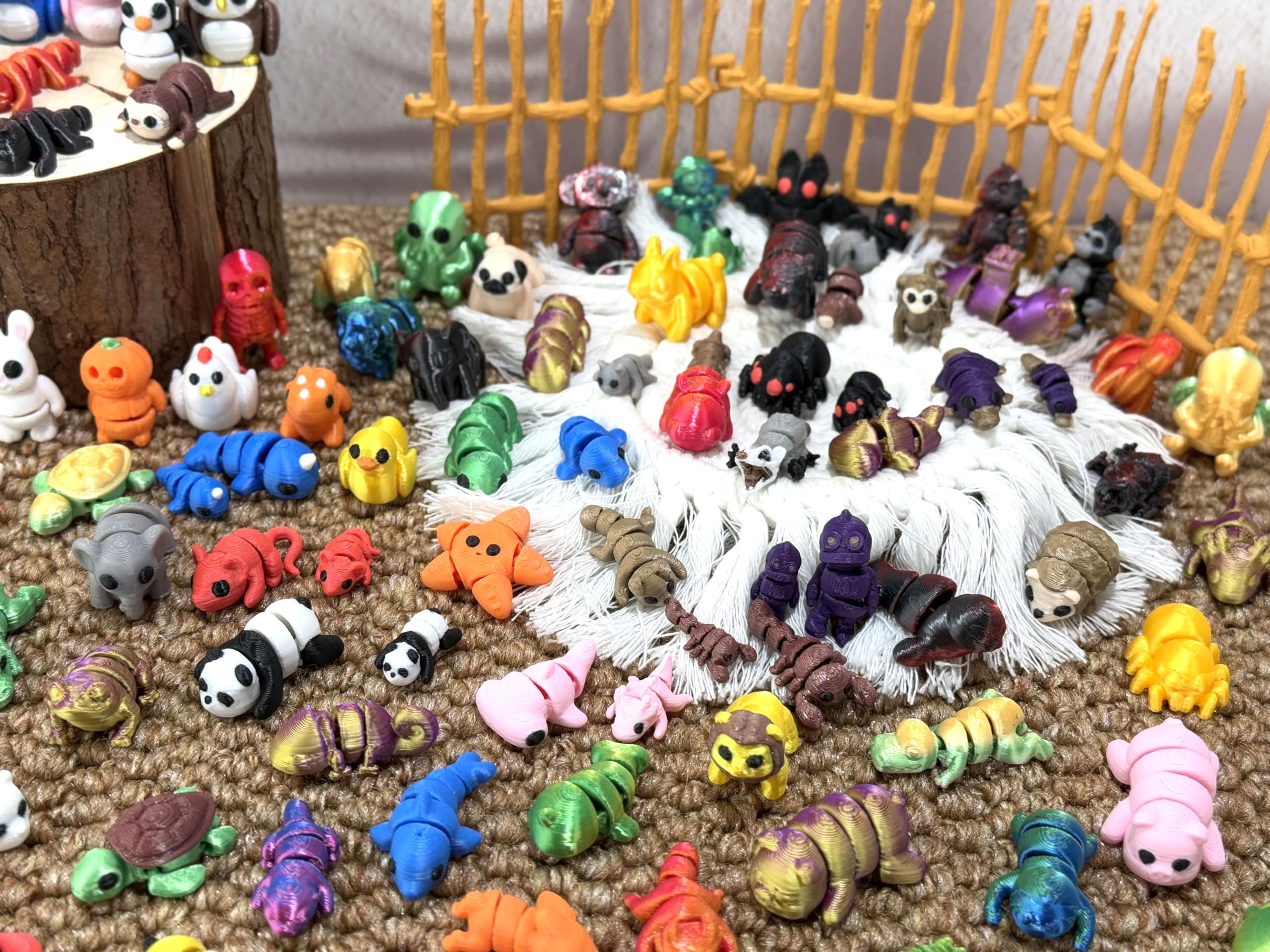Cute decorative mini animals add vibrant charm to shelves