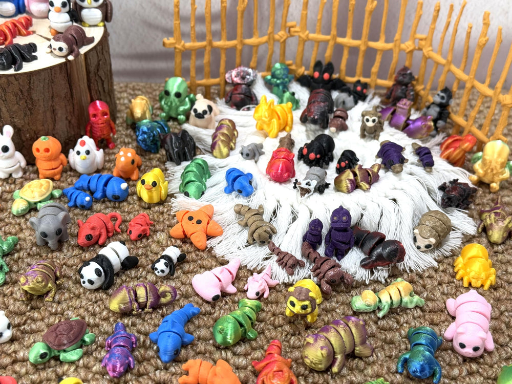 Cute decorative mini animals add vibrant charm to shelves