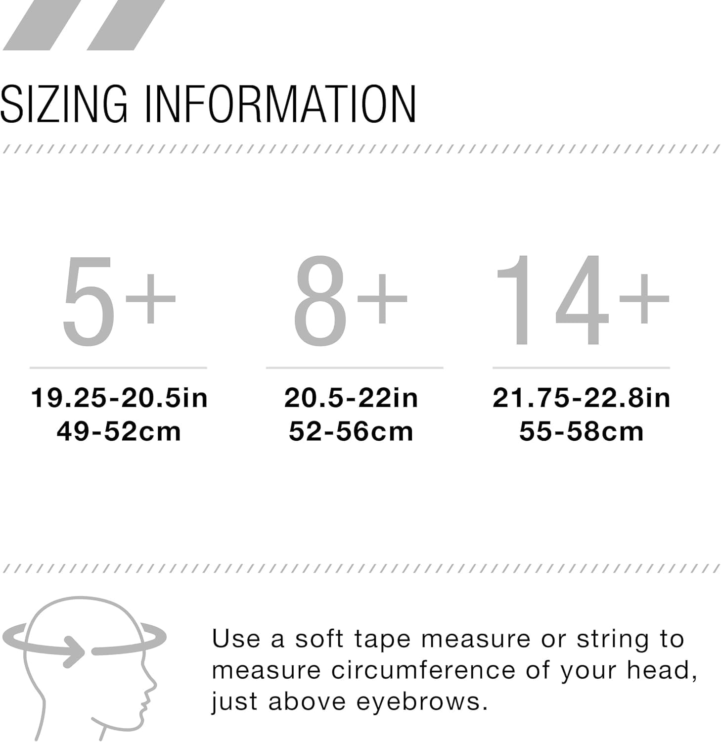 80Six packaging with size guide ideal for selecting the correct fit.