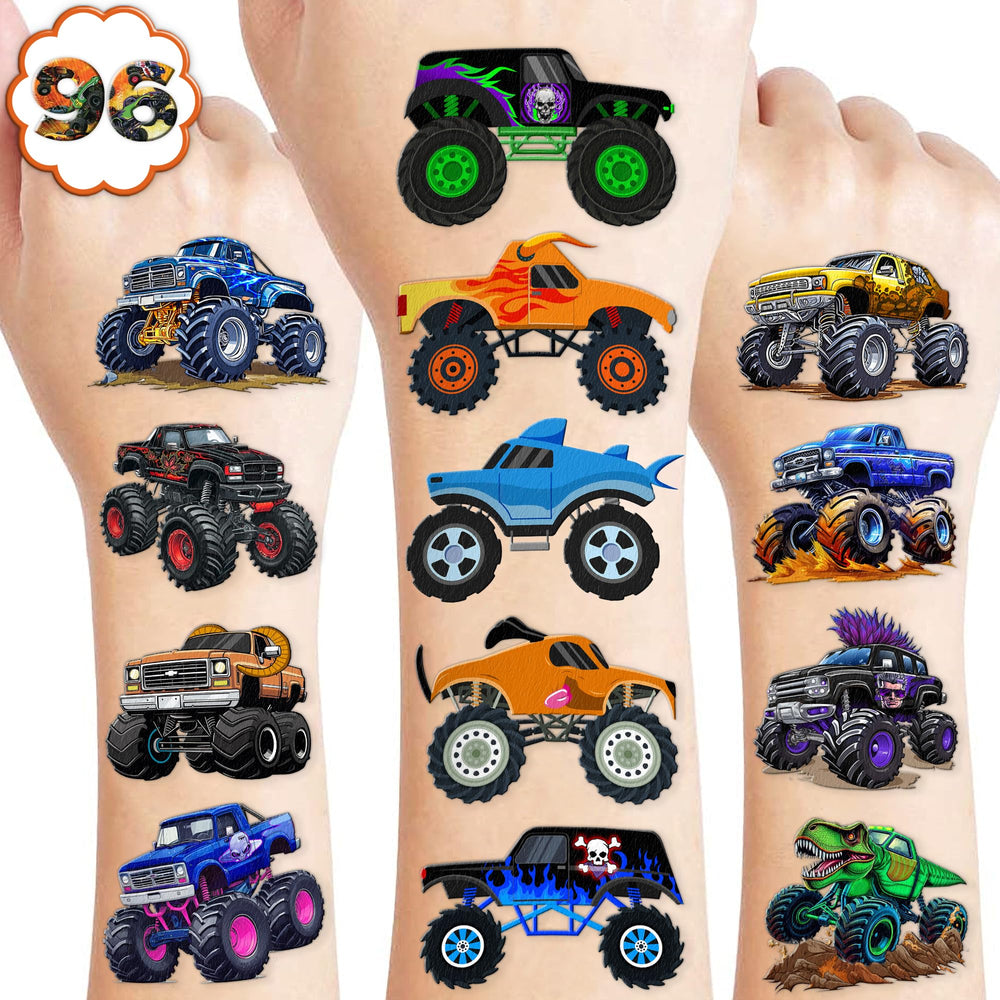 91TATTOOS monster truck tattoos on arm for vibrant party fun