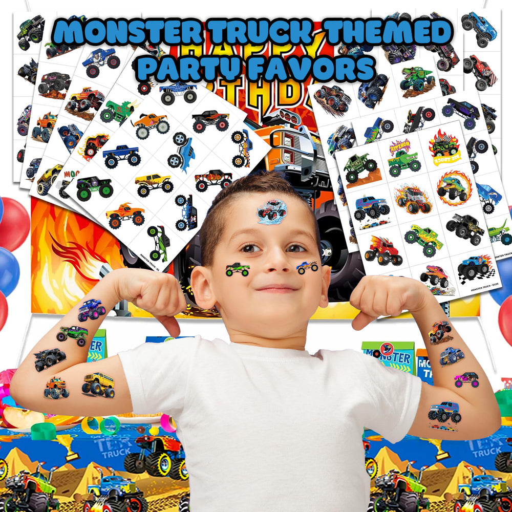 91TATTOOS monster truck tattoos on face for playful look