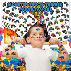 91TATTOOS monster truck tattoos on face for playful look