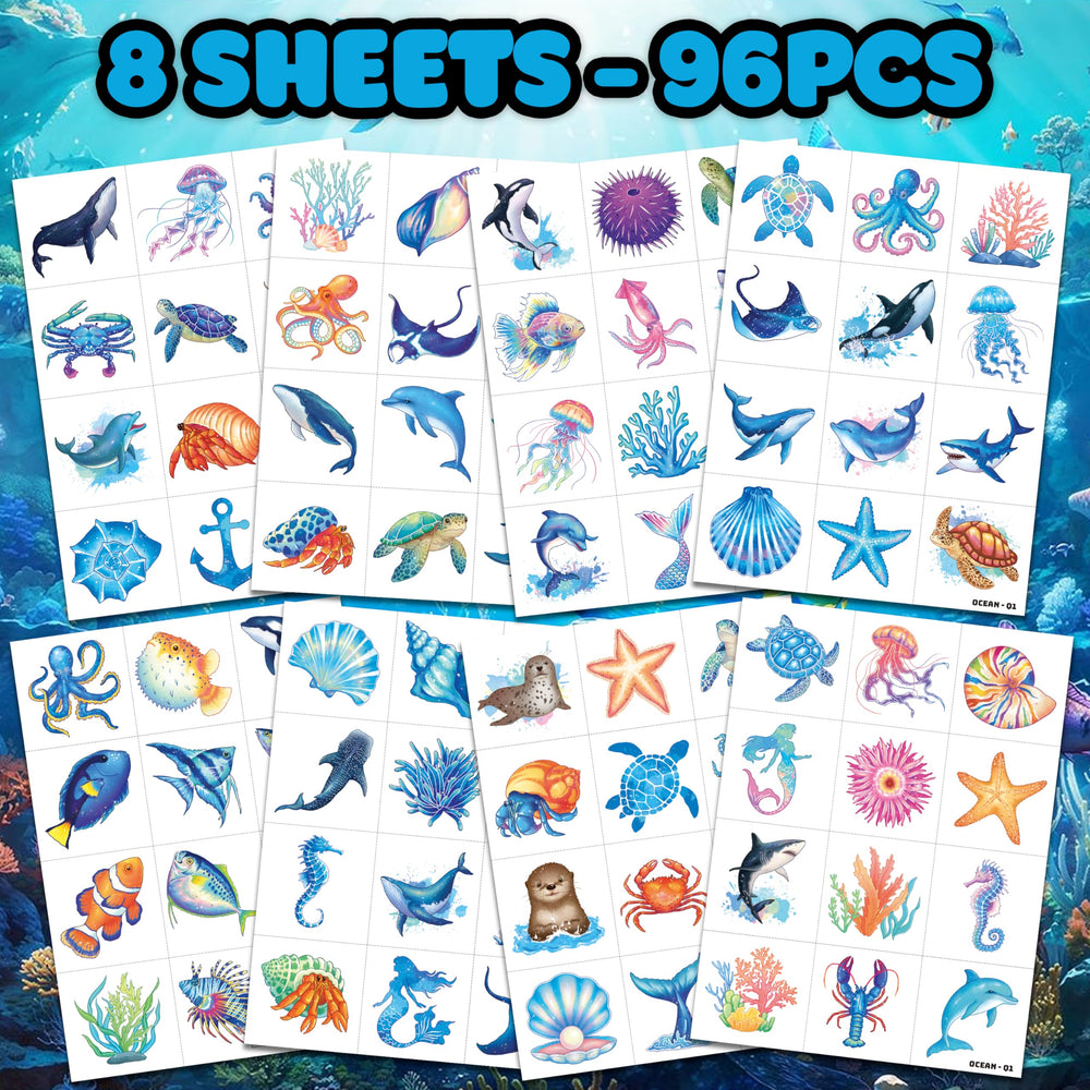 91TATTOOS crab tattoo sheet offers seaside charm for kids' activities