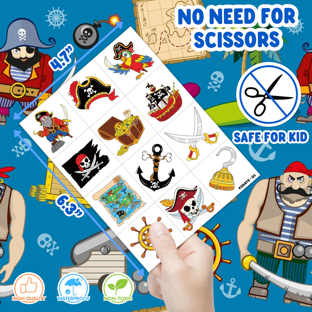 91TATTOOS pirate ship tattoo sheet 4 with mermaids and anchors for themed events.