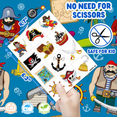 91TATTOOS pirate ship tattoo sheet 4 with mermaids and anchors for themed events.