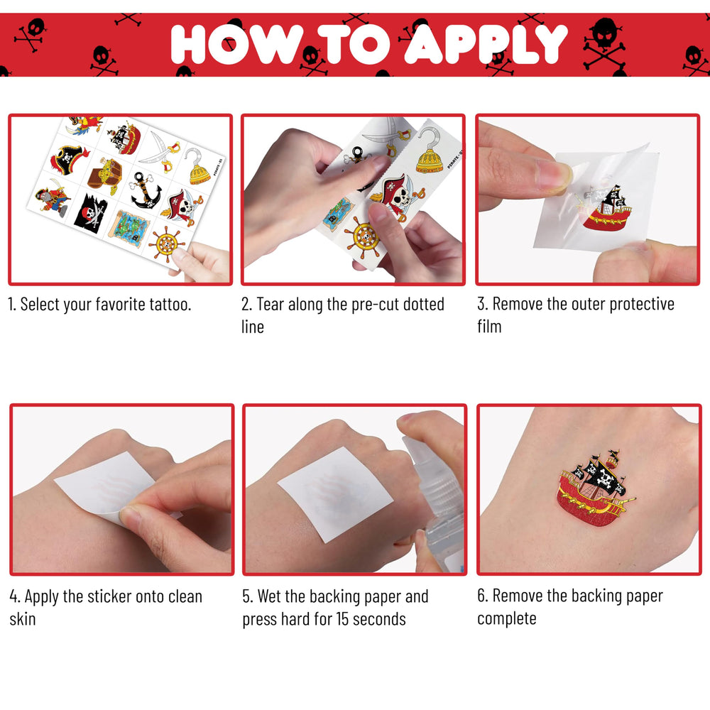 91TATTOOS pirate ship tattoo sheet 6 kid-friendly, safe materials for sensitive skin.