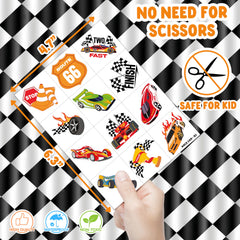 91TATTOOS racing car tattoos sheet provides safe, skin-friendly fun for celebrations.