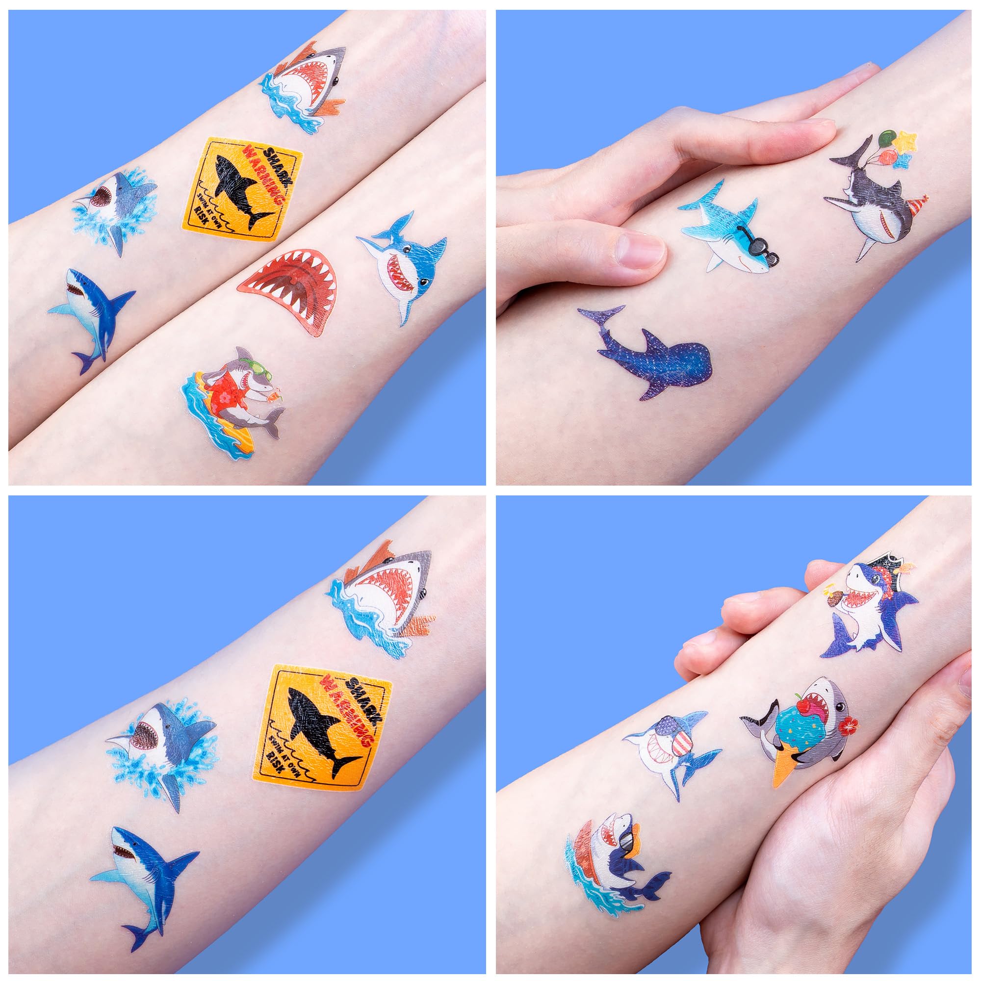 91TATTOOS shark tattoo designs sheet 6 easy application and removal.