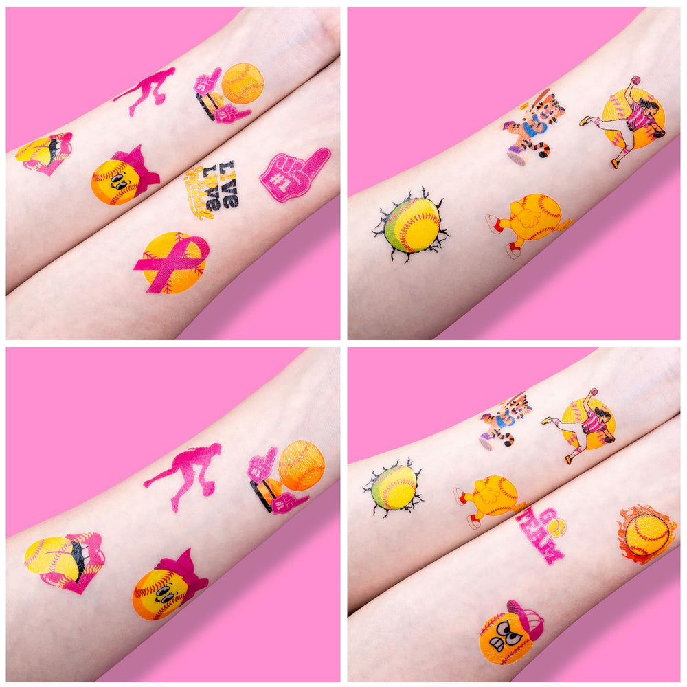 91TATTOOS softball tattoos quick two-step application for instant fun