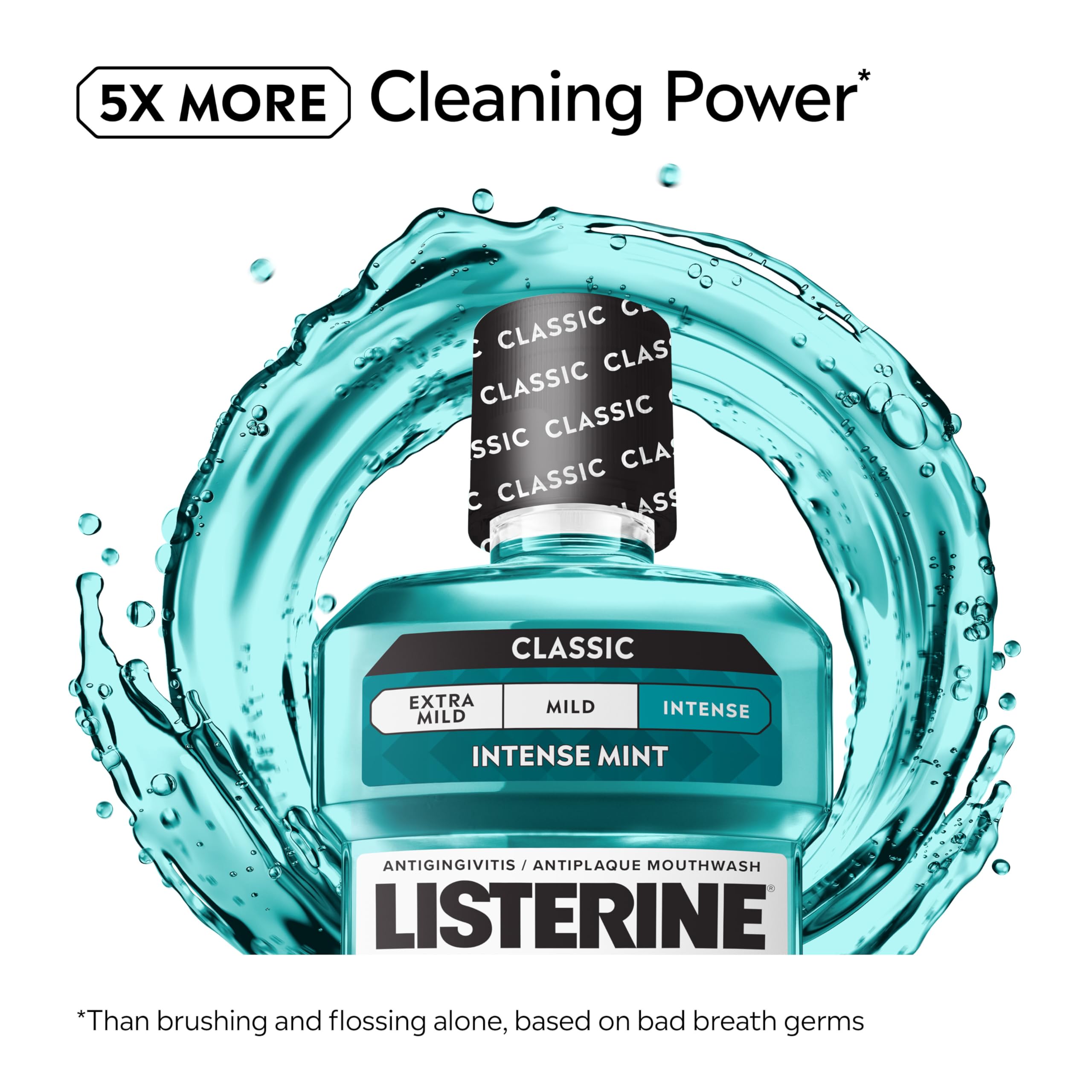 Close-up of the Listerine bottle cap and label with ADA acceptance.