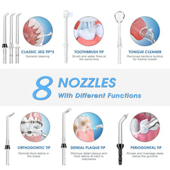 TUREWELL adjustable ten pressure levels for comfortable flossing sessions.