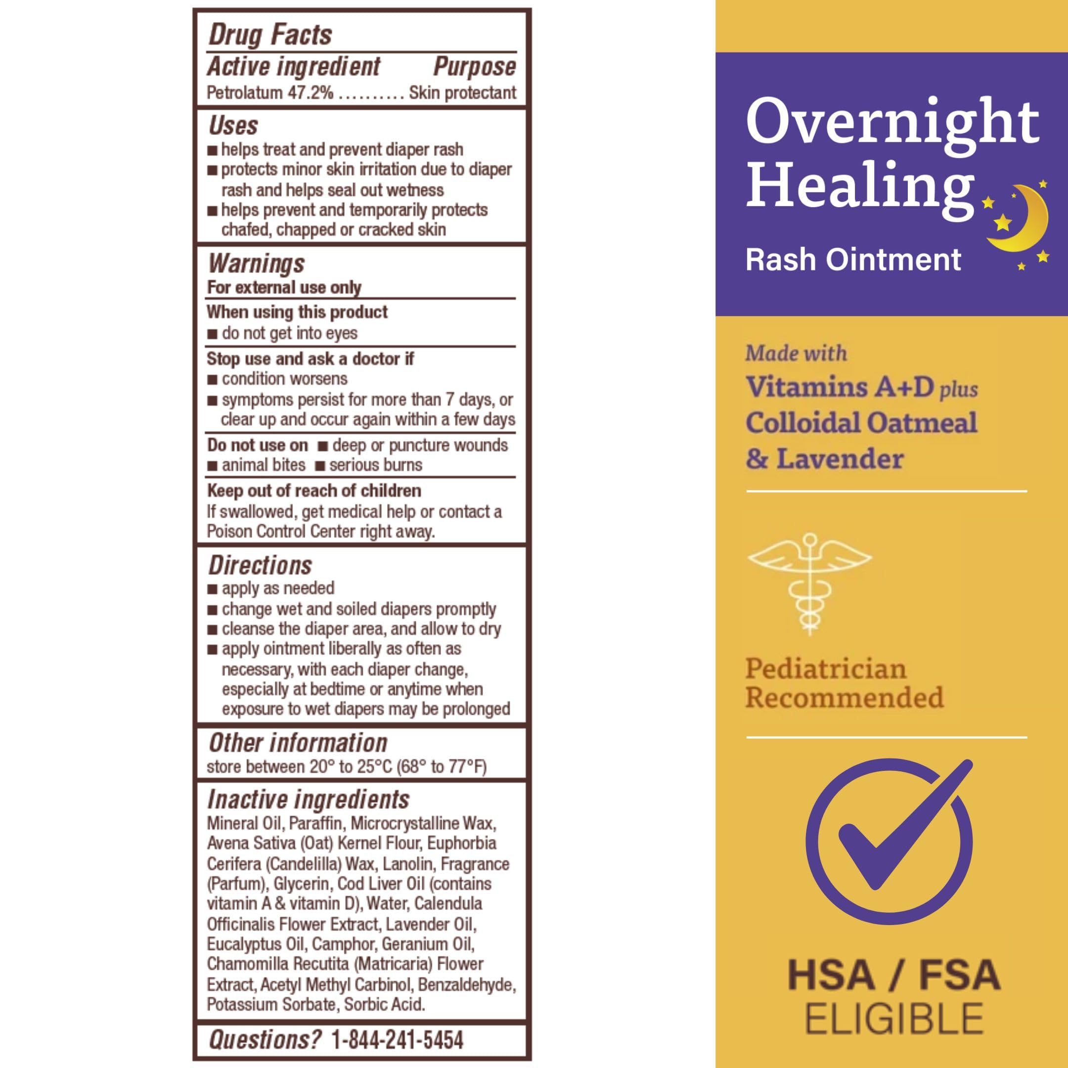 A+D Overnight Healing Diaper Rash Ointment jar closeup shows creamy texture for gentle application.
