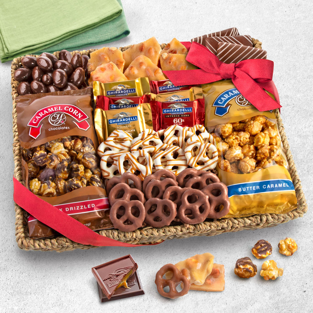 A Gift Inside seagrass basket wrapped with ribbon, a reusable keepsake for celebrations