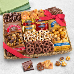 A Gift Inside seagrass basket wrapped with ribbon, a reusable keepsake for celebrations