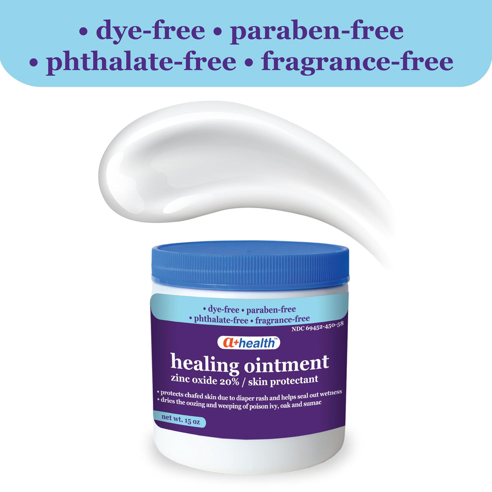 A+Health Healing Ointment used for poison ivy, oak, and sumac irritation care.