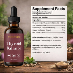 Aacnre Pureveen Thyroid Balance dropper ready for precise two-drop usage.
