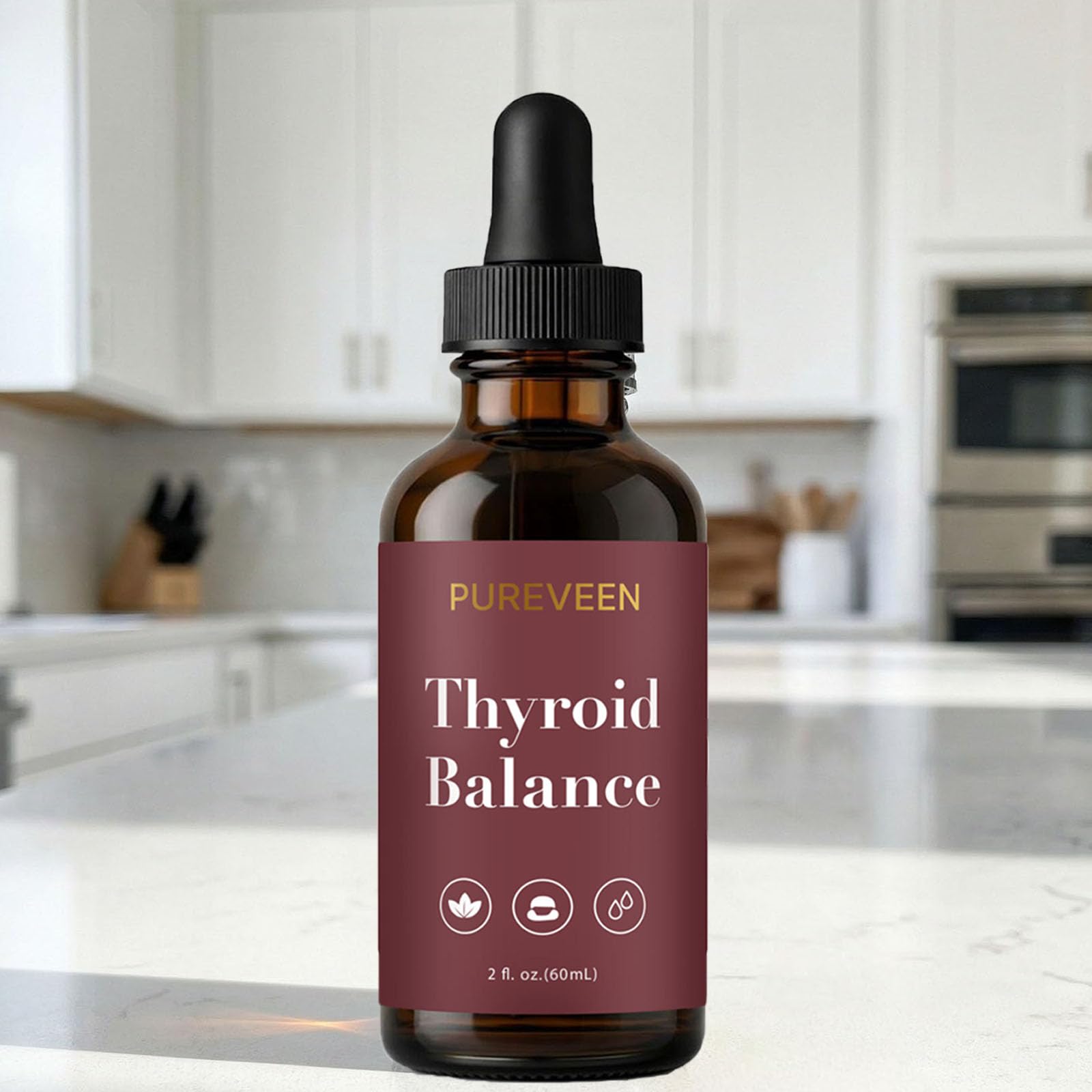 Aacnre Pureveen Thyroid Balance neatly displayed on shelf with wellness branding.