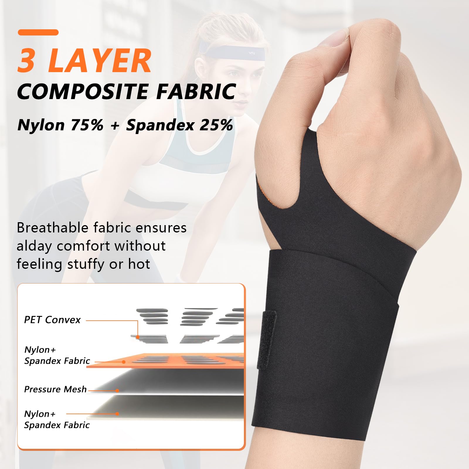 Aastin wrist brace massage bumps on left support quicker recovery and comfort.