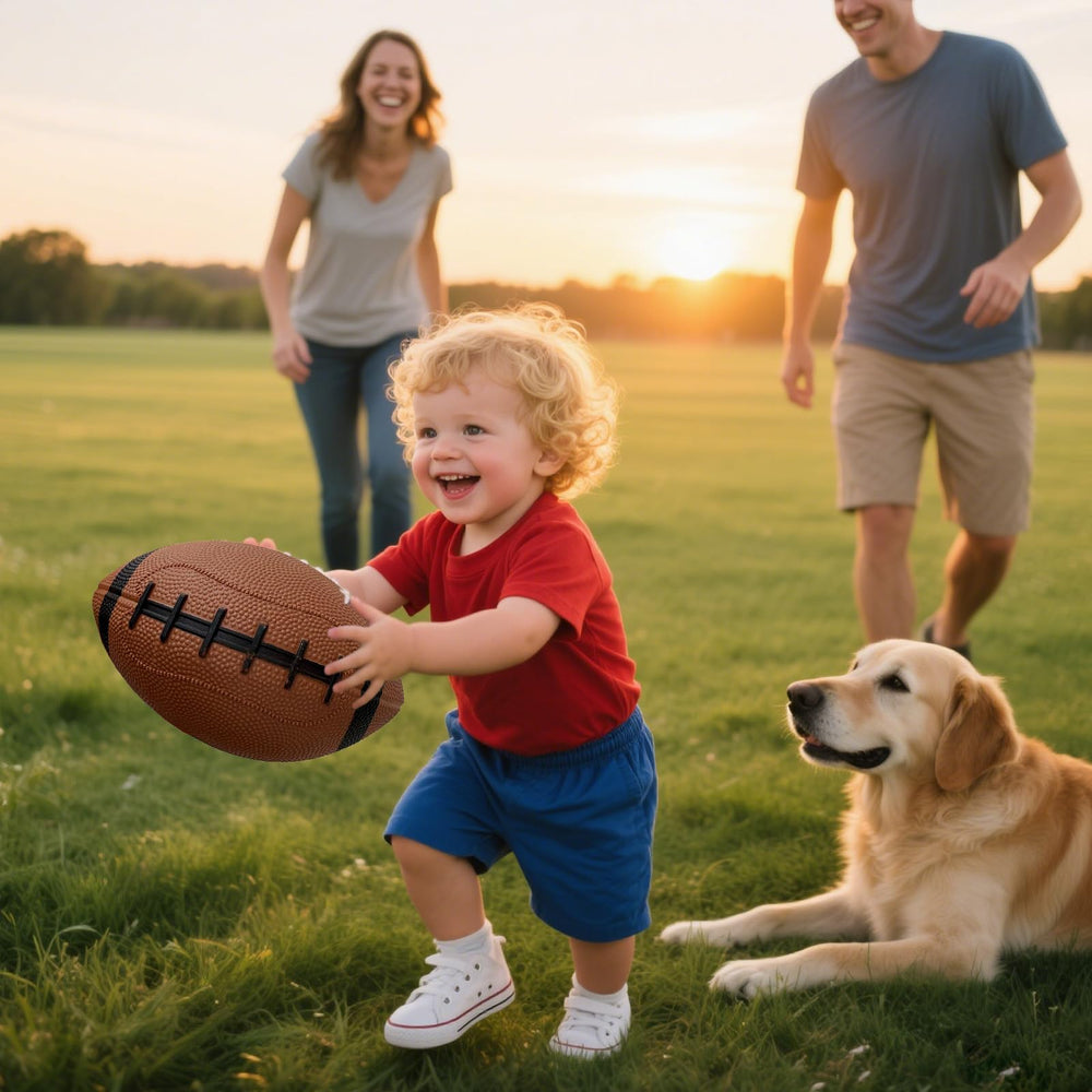 ABAJI mini ball promotes balance and cooperative play among children.