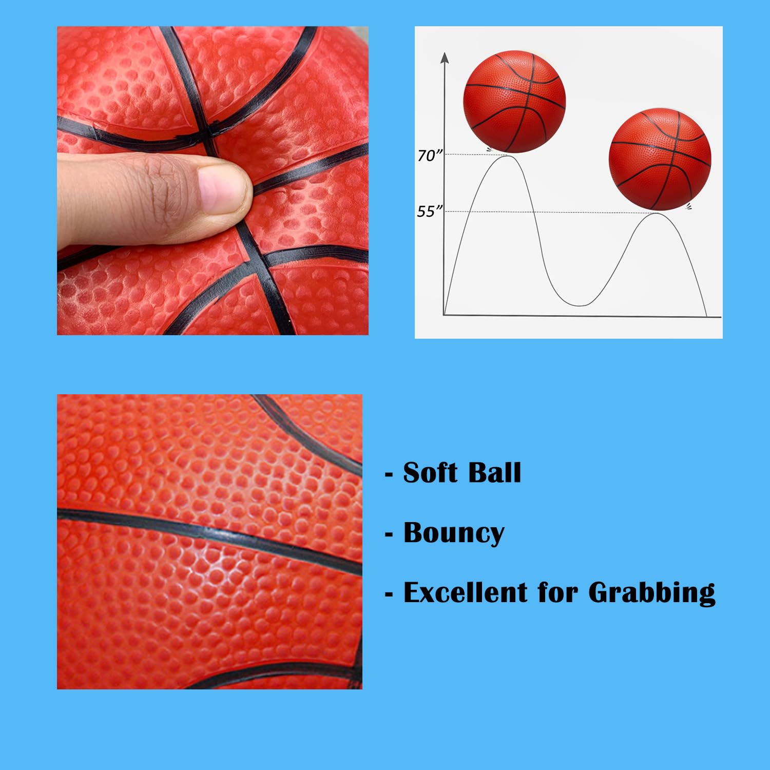 ABAJI bright orange color improves visibility during group games.
