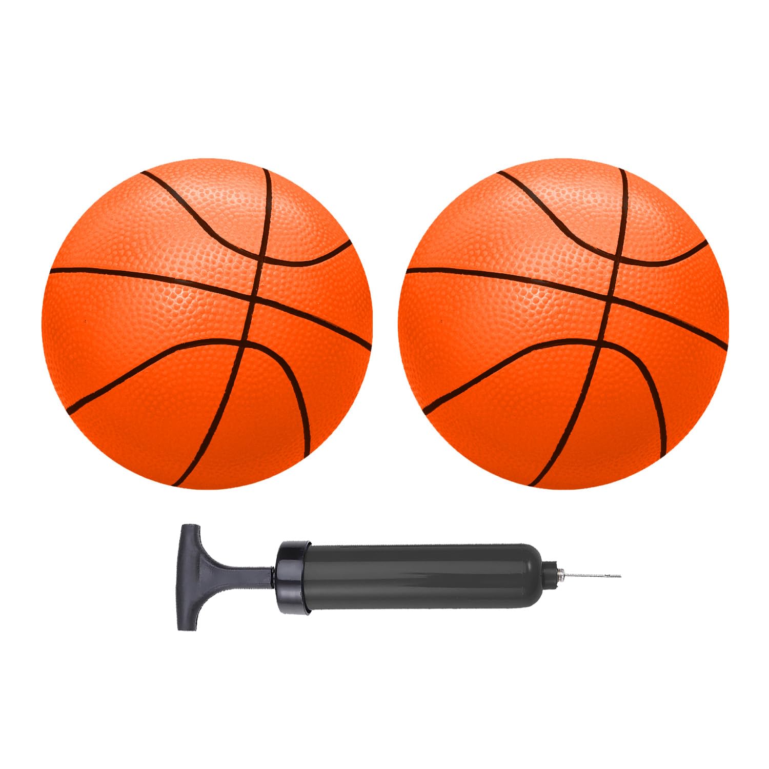 ABAJI mini basketballs 2-pack orange 5-inch for pool and indoor play.