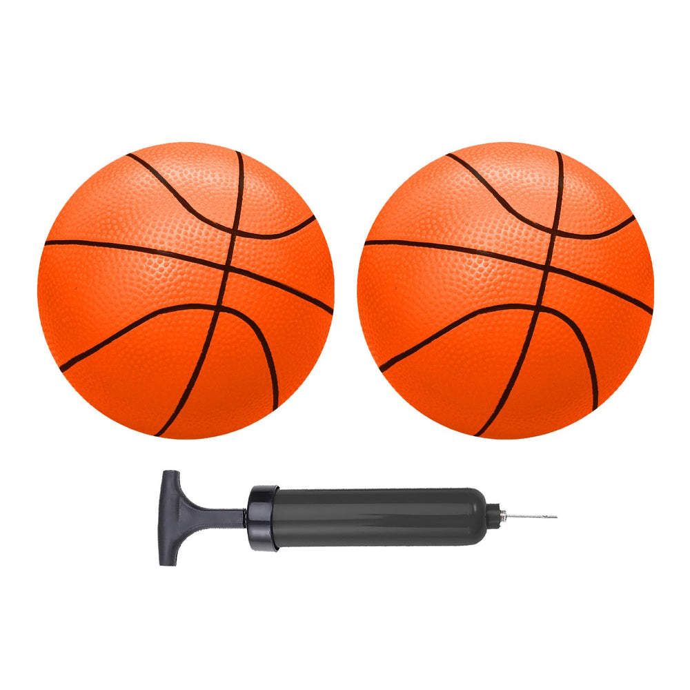 ABAJI mini basketballs 2-pack orange 5-inch for pool and indoor play.