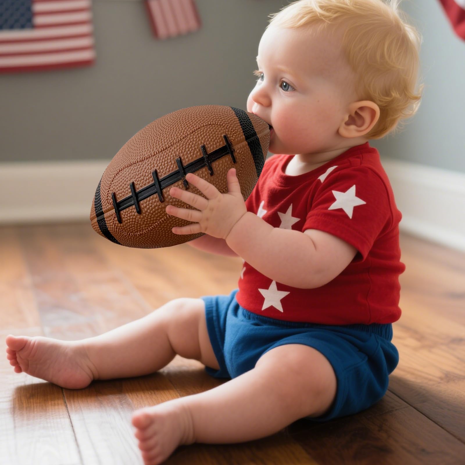 ABAJI kids football with small bumps improves grip during throws.