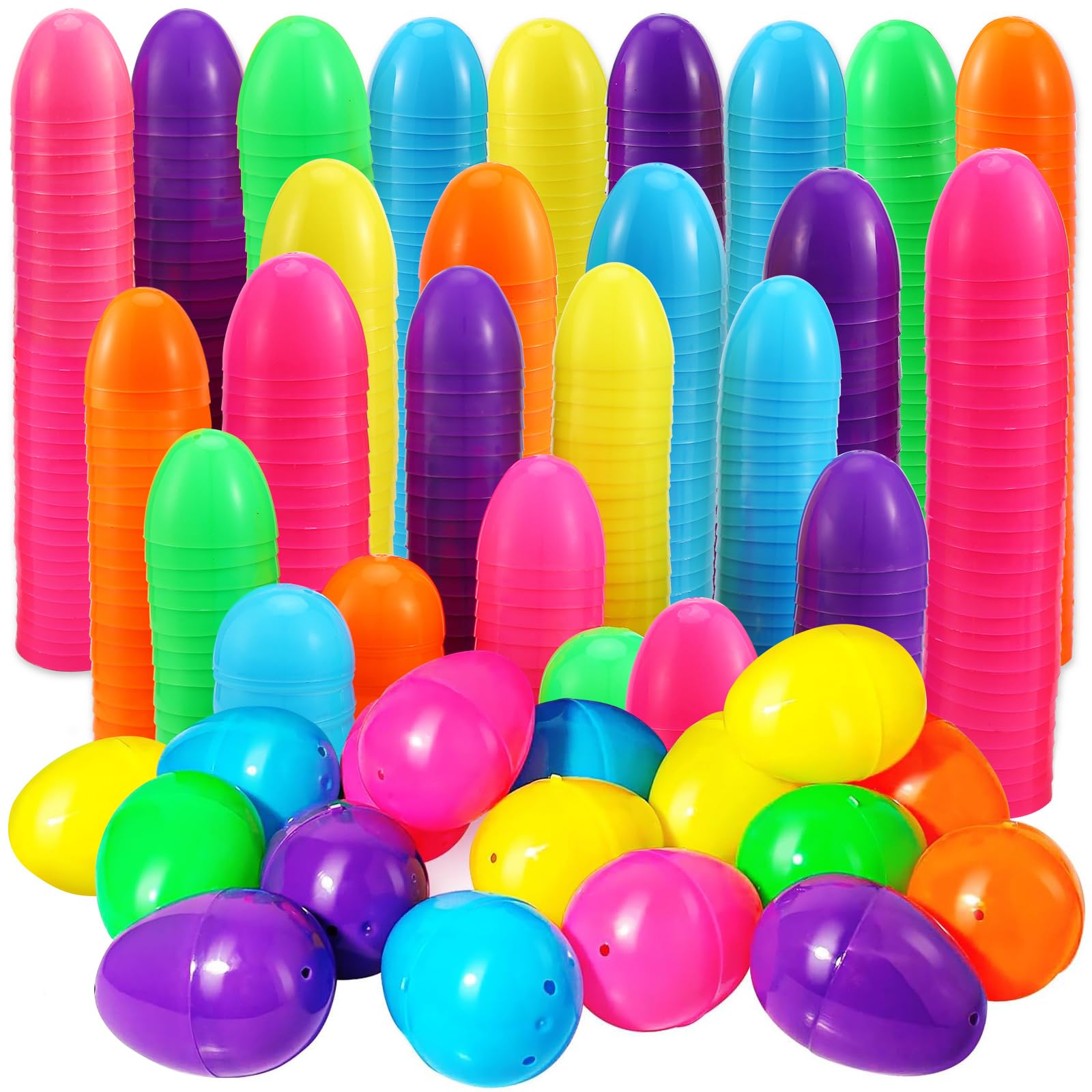 Abakuku Easter eggs in bright colors for easy outdoor hunt visibility.